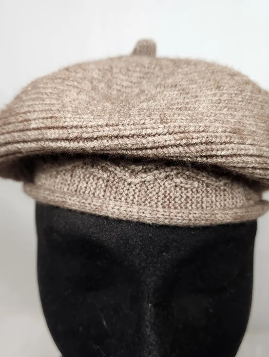 Womens Beret Acrylic Knit French Style Beanie Winter Fashion Warm Thickened Lini - Picture 4 of 7